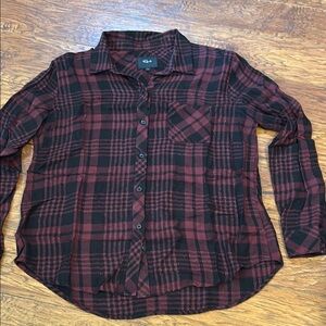 Rails by Hunter Merlot Lurex - Plaid Button-Up Shirt